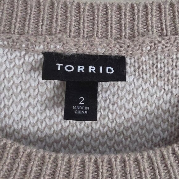 TORRID | Drop Shoulder Tunic Sweater Cloud Rainbow Gray sz 2X - Picture 6 of 7